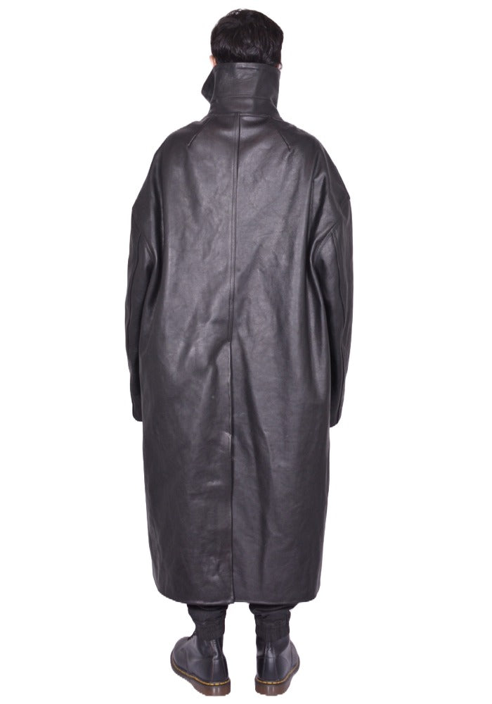 DOSHABURI通販｜RICK OWENS MEN DRACUCOLLAR LEATHER COAT BLACK FW25