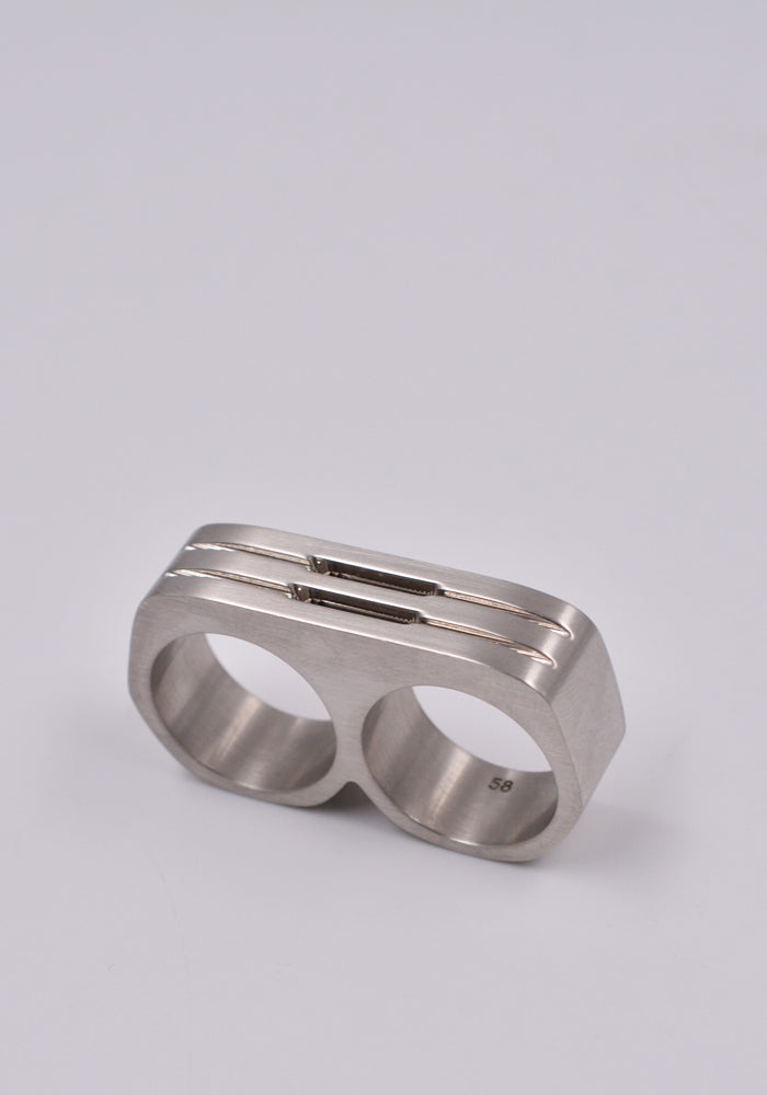 RICK OWENS◆シルバーDリング モノサージュ リックオウエンス通販｜RICK OWENS MEN DOUBLE GRILL RING PALLADIO