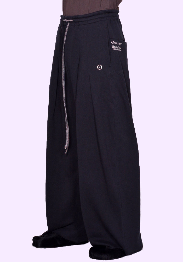 SHINYA KOZUKA ORDINALY HOME BAGGY PANTS BLACK SS23 | DOSHABURI