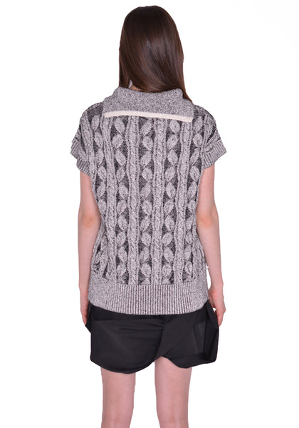 KIKO KOSTADINOV KKWSS23KN05-53 FOLIAGE KNIT VEST GRANITE SS23 | DOSHABURI Online Shop