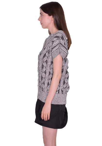 KIKO KOSTADINOV KKWSS23KN05-53 FOLIAGE KNIT VEST GRANITE SS23 | DOSHABURI Online Shop