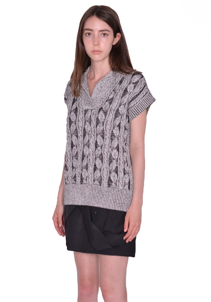 KIKO KOSTADINOV KKWSS23KN05-53 FOLIAGE KNIT VEST GRANITE SS23 | DOSHABURI Online Shop