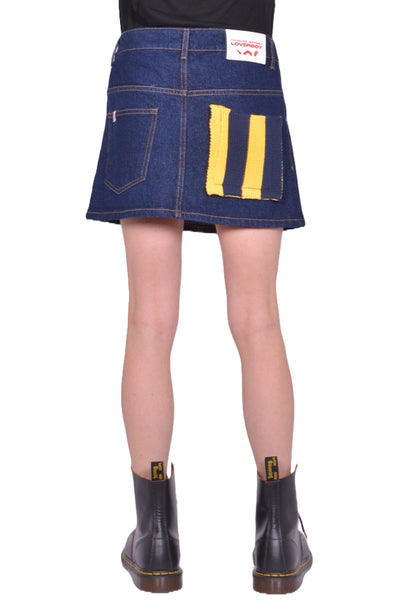 CHARLES JEFFREY LOVERBOY DENIM MINI SKIRT BLUE SS25 | DOSHABURI Shop