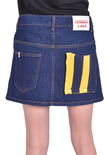 CHARLES JEFFREY LOVERBOY DENIM MINI SKIRT BLUE SS25 | DOSHABURI Shop