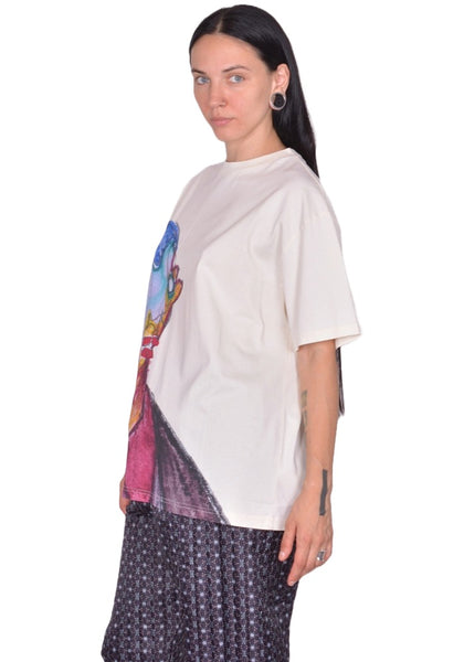 CHARLES JEFFREY LOVERBOY GRAPHIC T SHIRT ECRU FW25 | DOSHABURI Shop