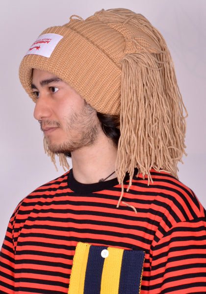 CHARLES JEFFREY LOVERBOY SUPERSIZED LION BEANIE BEIGE SS25 | DOSHABURI Shop