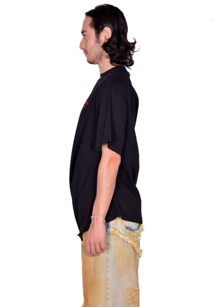 CHARLES JEFFREY LOVERBOY TOPSY TURVY T-SHIRT BLACK SS25 | DOSHABURI Shop