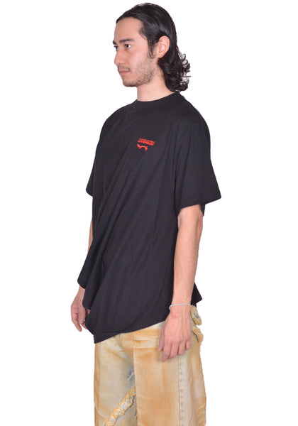 CHARLES JEFFREY LOVERBOY TOPSY TURVY T-SHIRT BLACK SS25 | DOSHABURI Shop