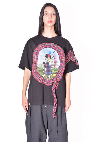 CHARLES JEFFREY LOVERBOY 064101001 UNISEX RUFFLE PATCH TEE BLACK 2026FW | DOSHABURI Shop