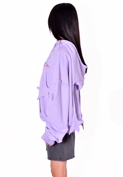CHARLES JEFFREY LOVERBOY 064100301 UNISEX STAR HOODY PURPLE (New Season FW26)