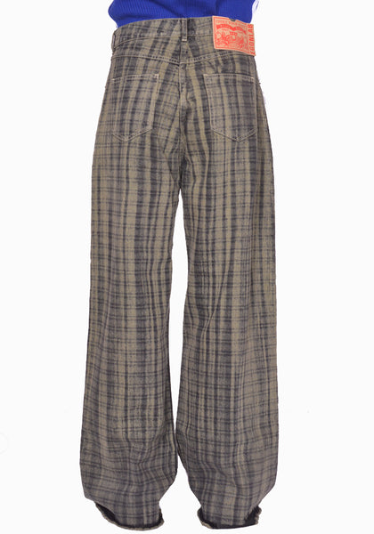 EGONLAB. DN006A BAGGY DENIM PANT TARTAN SS25 | DOSHABURI Online Shop