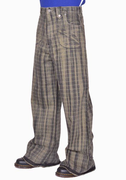 EGONLAB. DN006A BAGGY DENIM PANT TARTAN SS25 | DOSHABURI Online Shop