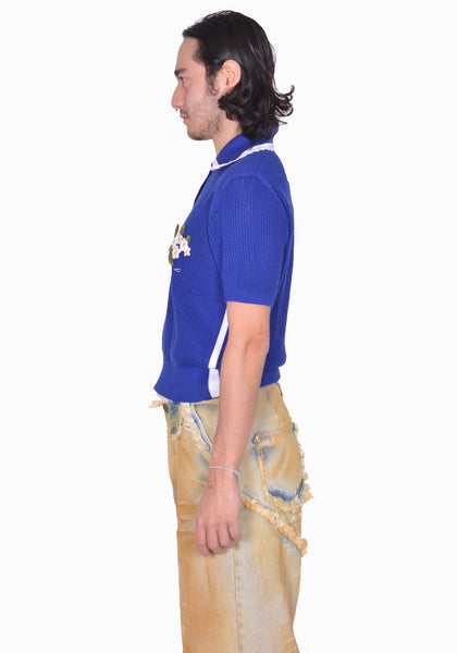 EGONLAB. KN002B KNIT POLO-SHIRT NAVY BLUE SS25 | DOSHABURI Online Shop