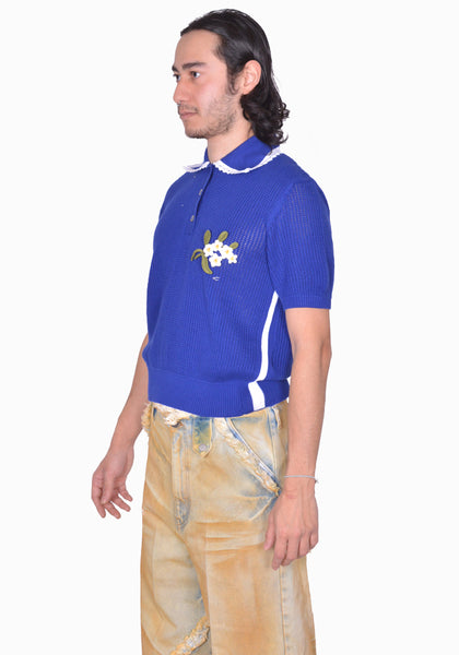 EGONLAB. KN002B KNIT POLO-SHIRT NAVY BLUE SS25 | DOSHABURI Online Shop
