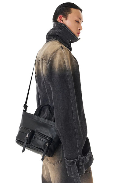 EGONLAB x EASTPAK EGON TOTE S FAUX LEATHER BLACK FW26 | DOSHABURI Shop