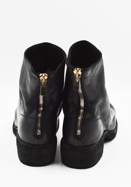 GUIDI 796Z SOFT HORSE FULL GRAIN LEATHER SHORT BOOTS BLACK | DOSHABURI Shop