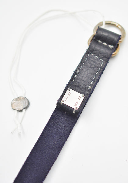 GUIDI BLT0 BISON FULL GRAIN UNISEX LEATHER BELT NAVY | DOSHABURI Shop