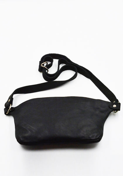 GUIDI BV07 SOFT HORSE FULL GRAIN MEDIUM FANNY BAG BLACK | DOSHABURI Shop
