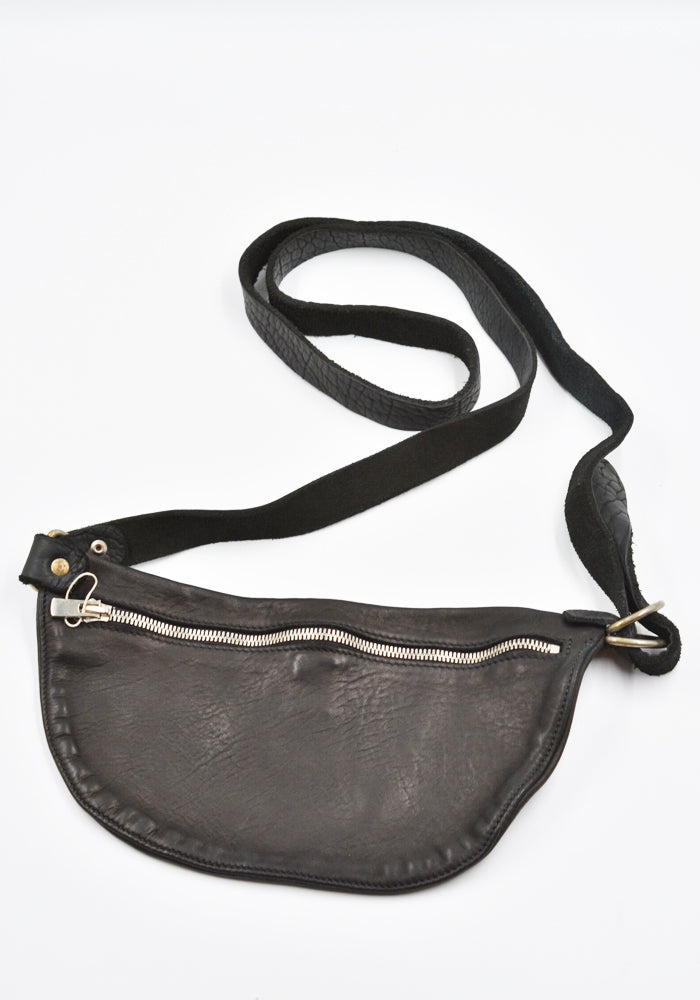 GUIDI Q100 SOFT HORSE FULL GRAIN LEATHER BELT BAG BLACK | DOSHABURI