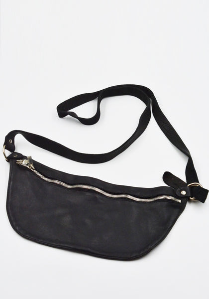 GUIDI Q10M SOFT HORSE FULL GRAIN LEATHER BELT BAG BLACK | DOSHABURI