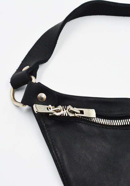 GUIDI Q10M SOFT HORSE FULL GRAIN LEATHER BELT BAG BLACK | DOSHABURI