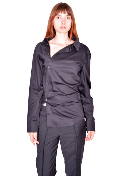 HODAKOVA ASYMMETRIC SHIRT BLACK SS26 | DOSHABURI Online Shop