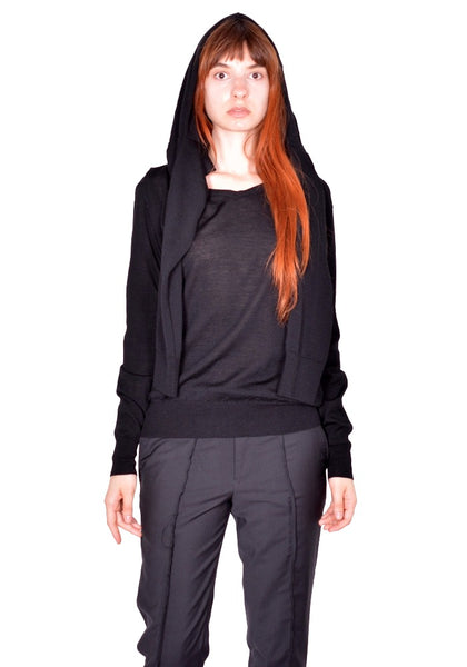 HODAKOVA DOUBLE SLEEVE SWEATER BLACK SS26 | DOSHABURI Shop