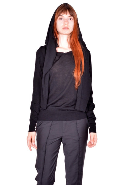 HODAKOVA DOUBLE SLEEVE SWEATER BLACK SS26 | DOSHABURI Shop