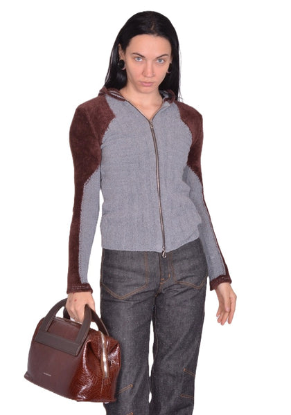 KIKO KOSTADINOV ISADORA BAG CRACKED BROWN FW25