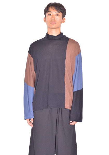 KIKO KOSTADINOV SIGO KNIT PULLOVER BROWN/BLACK/PETROL FW26 | DOSHABURI shop