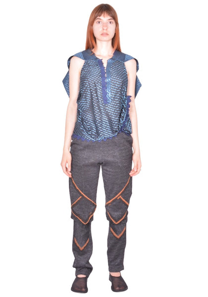 KIKO KOSTADINOV WEATHERVANE TOP OBSIDIAN BLACK & MOSAIC BLUE SS26 | DOSHABURI Online Shop