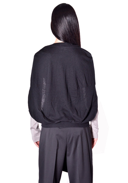 KIKO KOSTADINOV WOMEN KKWAW26KN02-84 GUILLEMOT COCOON CARDIGAN NEBULAR BLACK & SILVER GREY 2026FW | DOSHABURI Shop 