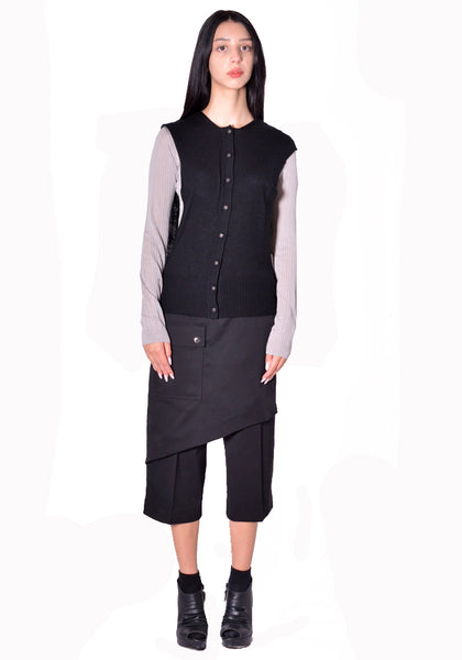 KIKO KOSTADINOV WOMEN KKWAW26KN02-84 GUILLEMOT COCOON CARDIGAN NEBULAR BLACK & SILVER GREY 2026FW | DOSHABURI Shop 