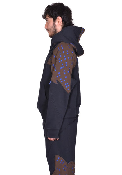 KIKO KOSTADINOV x FOX LAB PERFORATED FLEECE HOODIE BLACK FW25