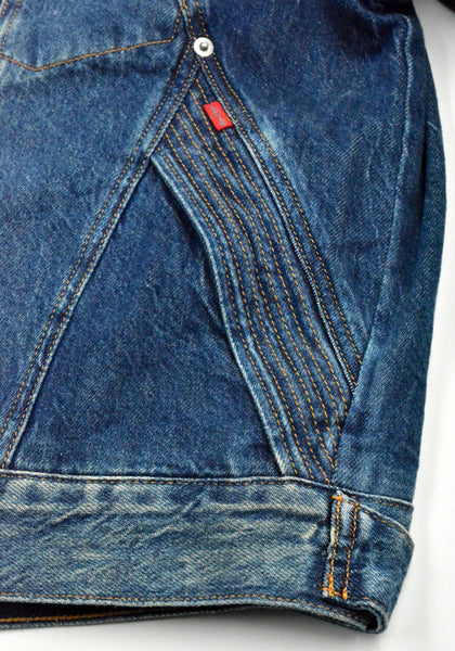 KIKO KOSTADINOV x LEVI'S ARTICULATE DENIM TRUCKER JACKET BLUE | DOSHABURI Shop