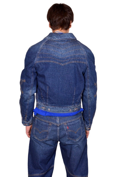 KIKO KOSTADINOV x LEVI'S ARTICULATE DENIM TRUCKER JACKET BLUE 