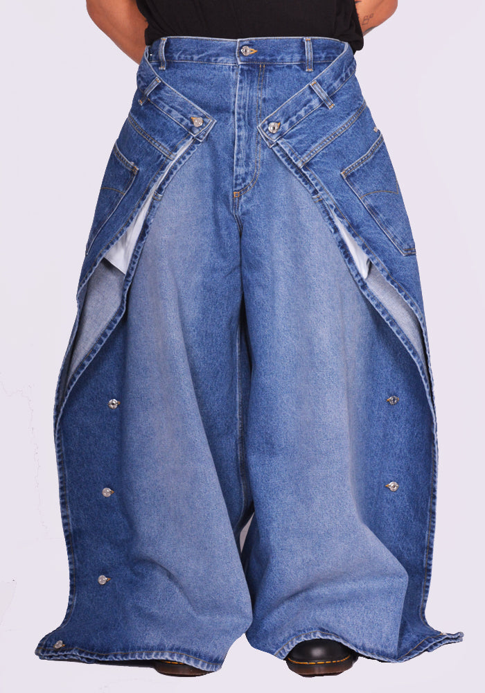 LU'U DAN BREAKAWAY MAXI'S DENIM JEANS BLUE SS25 | DOSHABURI Shop