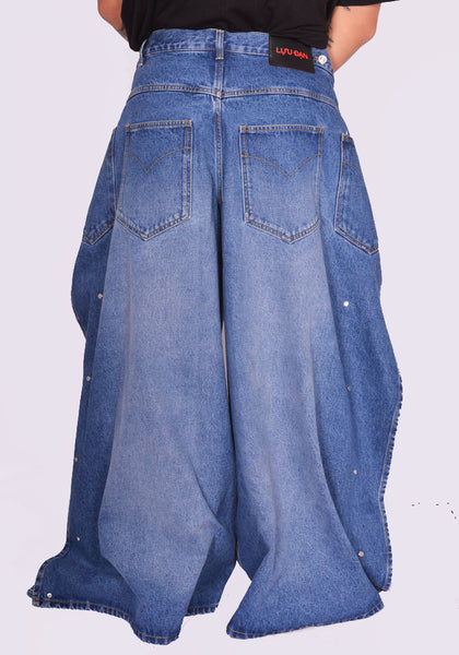LU'U DAN BREAKAWAY MAXI'S DENIM JEANS BLUE SS25 | DOSHABURI Shop
