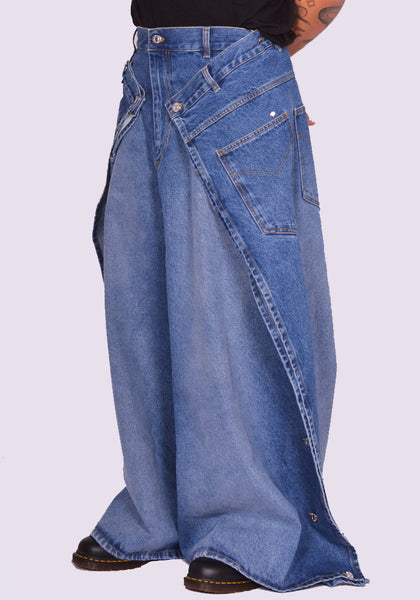 LU'U DAN BREAKAWAY MAXI'S DENIM JEANS BLUE SS25 | DOSHABURI Shop