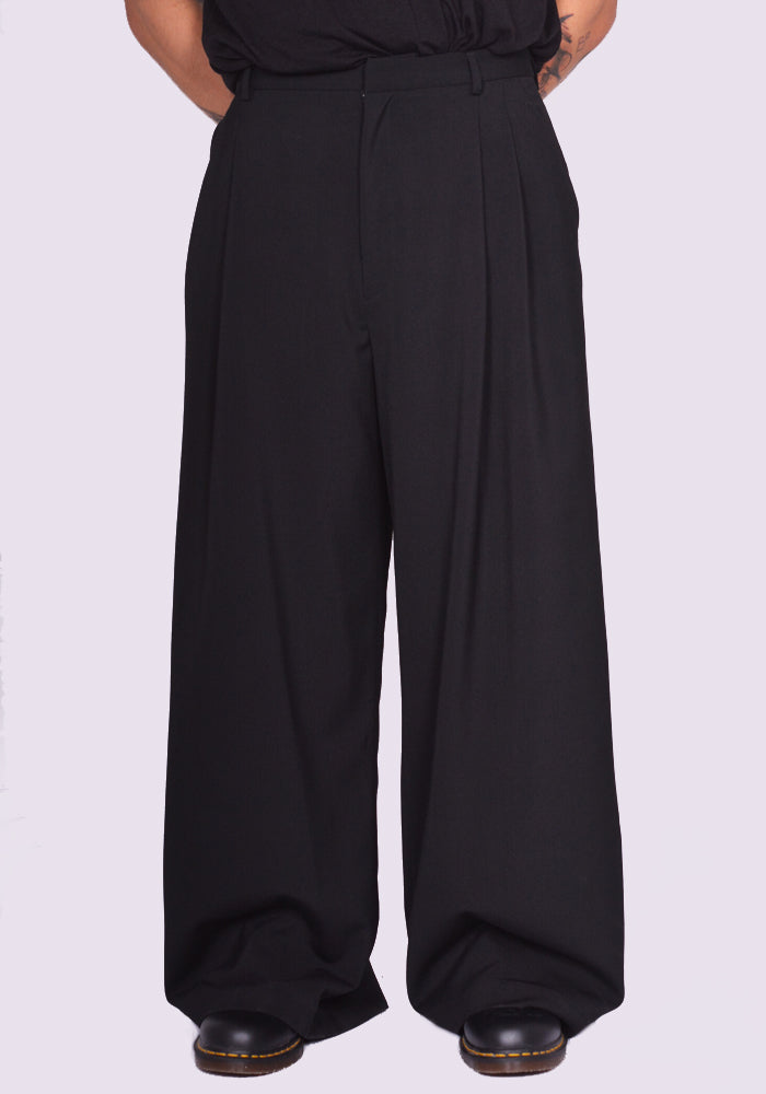 DOSHABURI通販｜LU'U DAN JUMBO WIDE LEG TROUSERS BLACK SS25
