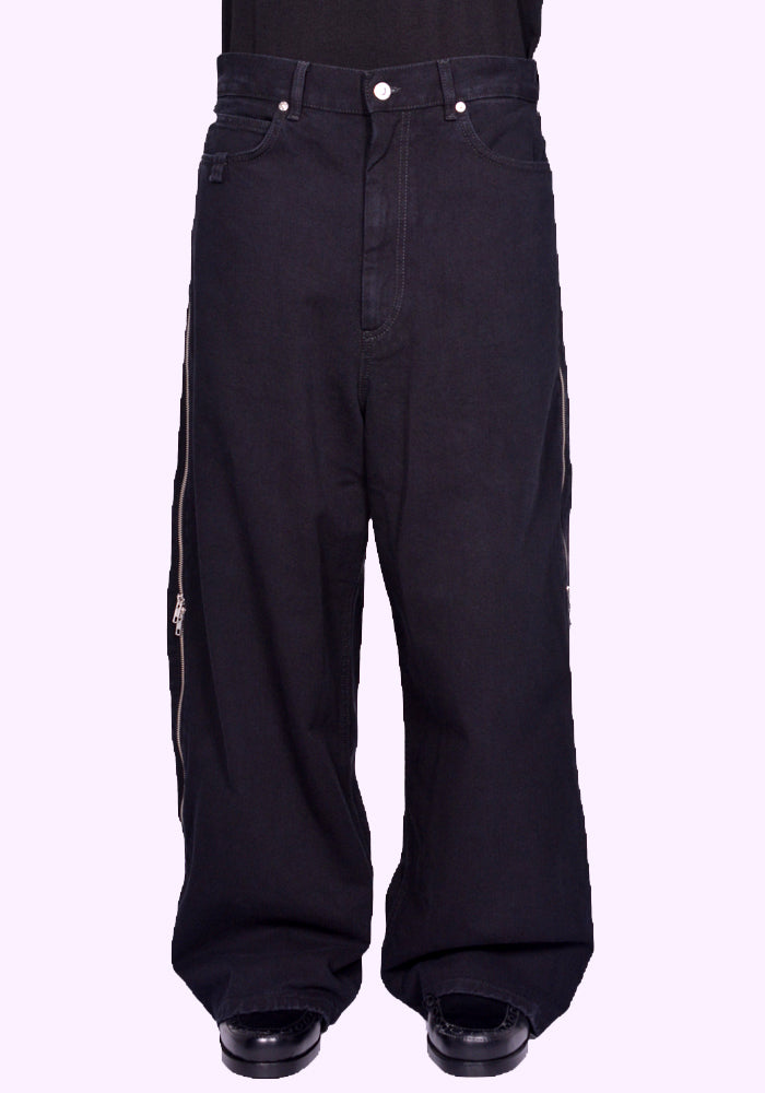 DOSHABURI通販｜LU'U DAN SIDE ZIP JEANS BLACK RINSE FW24