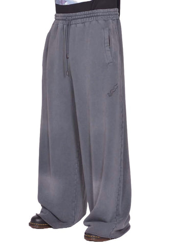 LU'U DAN RAW-CUT BONTAN SWEATPANTS BLACK SMOKE FW25 | DOSHABURI Shop