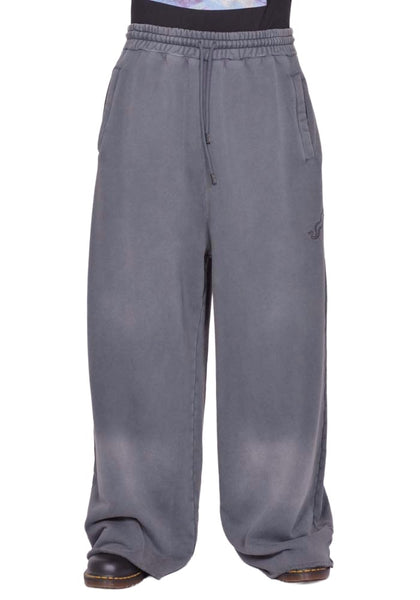 LU'U DAN RAW-CUT BONTAN SWEATPANTS BLACK SMOKE FW25 | DOSHABURI Shop