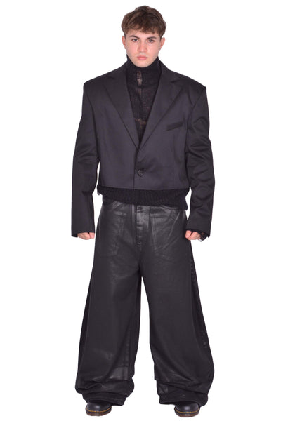 LU'U DAN SLASHED BLAZER BLACK FW25 | DOSHABURI Online Shop