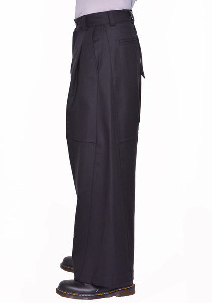 MAINA YEE JULIUS WIDE-LEGGED TROUSERS BLACK FW25 | DOSHABURI Shop