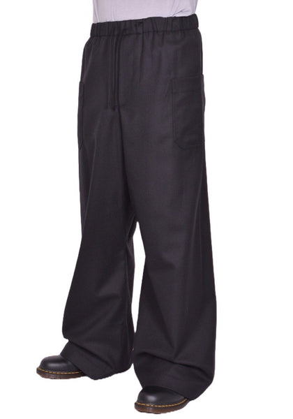 MAINA YEE JUNO WIDE-LEGGED ELASTICATED TROUSERS BLACK FW25 | DOSHABURI
