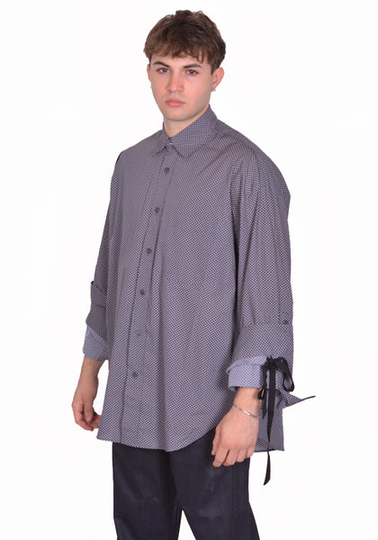 MAINA YEE M.Y. SHIRT 1 OVERSIZED SHIRT NAVY/RED/WHITE FW25 | DOSHABURI Shop