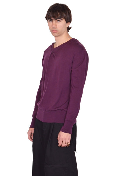 MARINA YEE BLITZ CREWNECK KNIT SWEATER MAUVE SS26 | DOSHABURI Shop