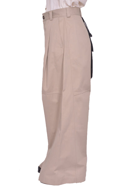 MARINA YEE JULIUS KNEE DARTS TROUSERS BEIGE SS25 | DOSHABURI Shop