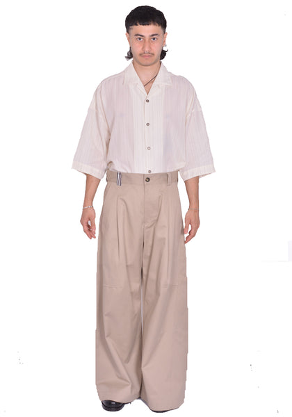 MARINA YEE JULIUS KNEE DARTS TROUSERS BEIGE SS25 | DOSHABURI Shop